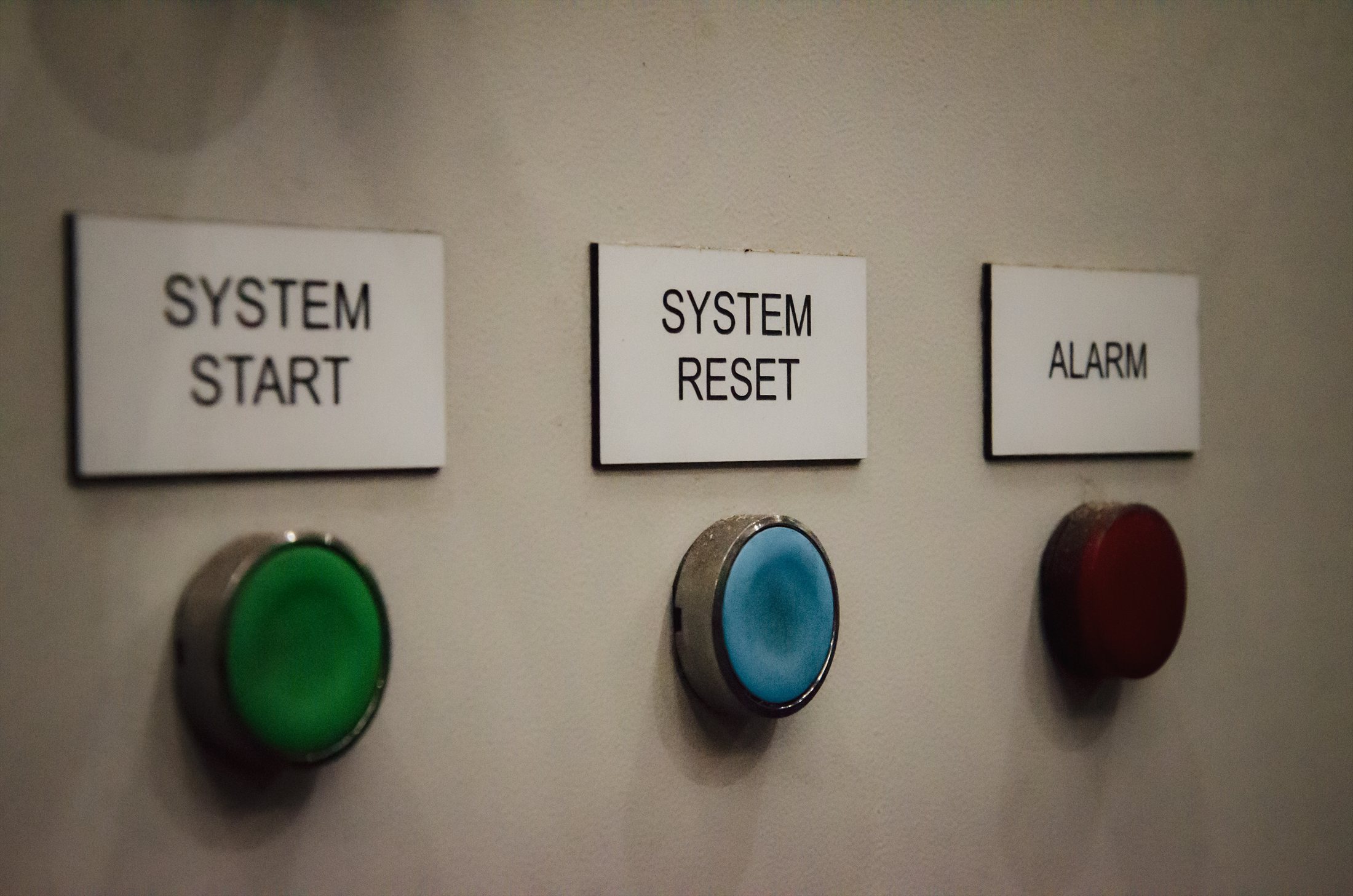 System controls on the biochar production equipment control panel